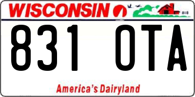 WI license plate 831OTA