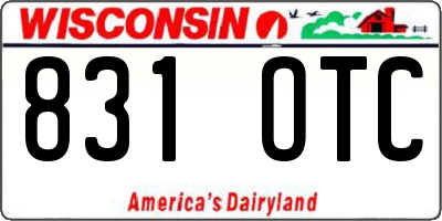 WI license plate 831OTC