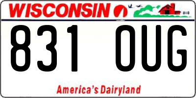WI license plate 831OUG