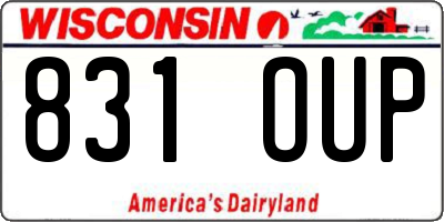 WI license plate 831OUP
