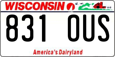 WI license plate 831OUS