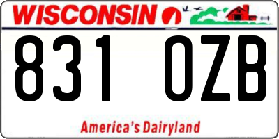 WI license plate 831OZB
