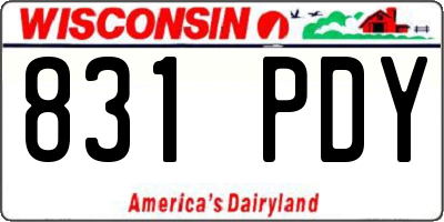 WI license plate 831PDY