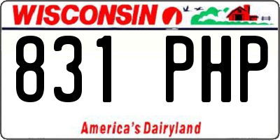 WI license plate 831PHP