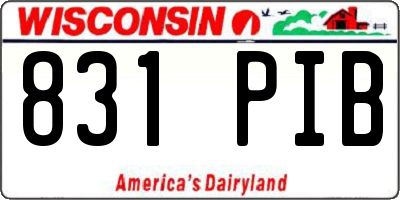 WI license plate 831PIB