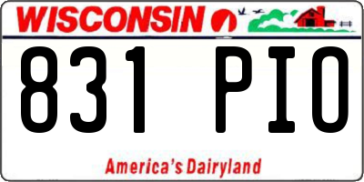 WI license plate 831PIO