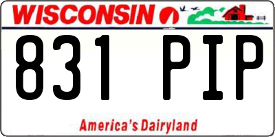WI license plate 831PIP