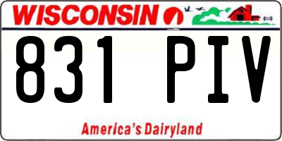 WI license plate 831PIV