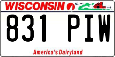 WI license plate 831PIW
