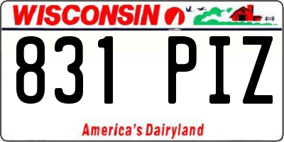 WI license plate 831PIZ