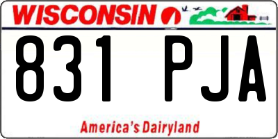 WI license plate 831PJA