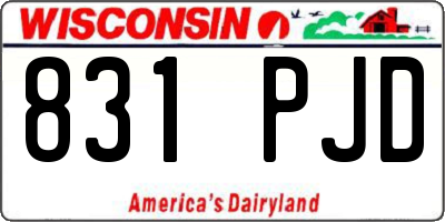 WI license plate 831PJD