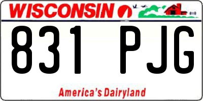 WI license plate 831PJG