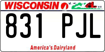 WI license plate 831PJL