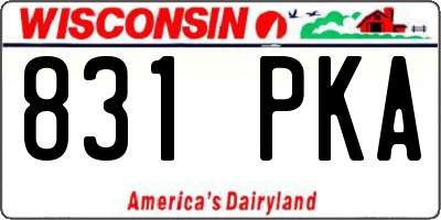 WI license plate 831PKA