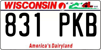 WI license plate 831PKB
