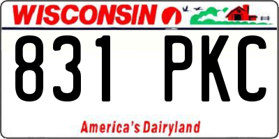 WI license plate 831PKC