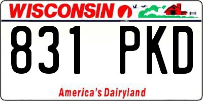 WI license plate 831PKD