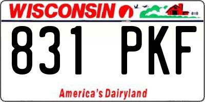 WI license plate 831PKF