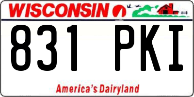 WI license plate 831PKI