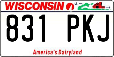 WI license plate 831PKJ