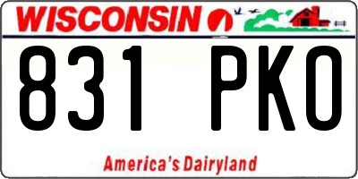 WI license plate 831PKO