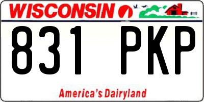 WI license plate 831PKP