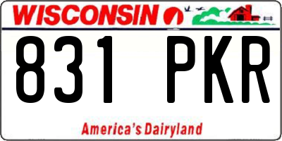 WI license plate 831PKR