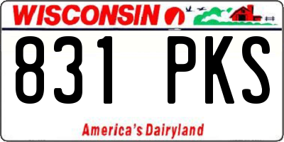 WI license plate 831PKS