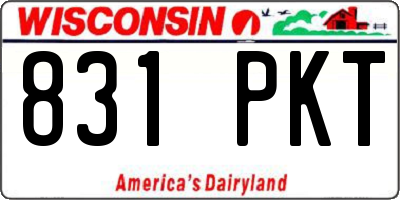 WI license plate 831PKT