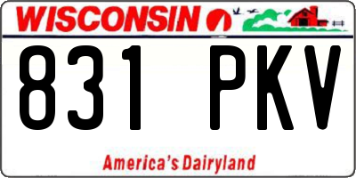 WI license plate 831PKV