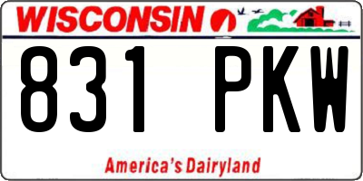 WI license plate 831PKW