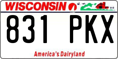 WI license plate 831PKX