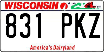 WI license plate 831PKZ