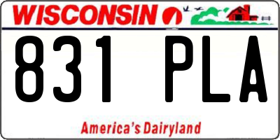 WI license plate 831PLA