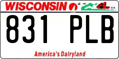 WI license plate 831PLB