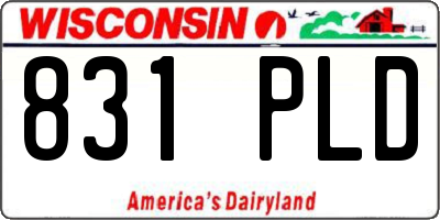 WI license plate 831PLD