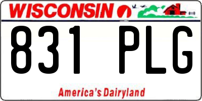 WI license plate 831PLG
