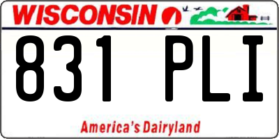 WI license plate 831PLI