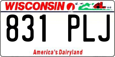 WI license plate 831PLJ