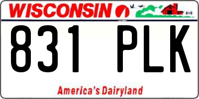 WI license plate 831PLK