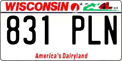 WI license plate 831PLN