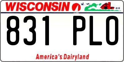 WI license plate 831PLO