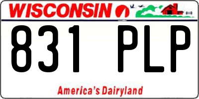WI license plate 831PLP