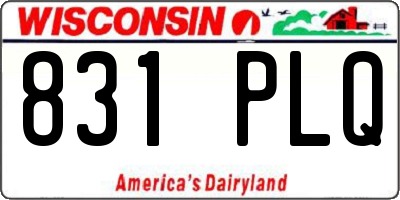 WI license plate 831PLQ