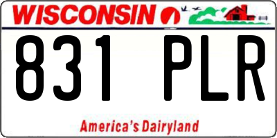 WI license plate 831PLR