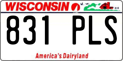 WI license plate 831PLS