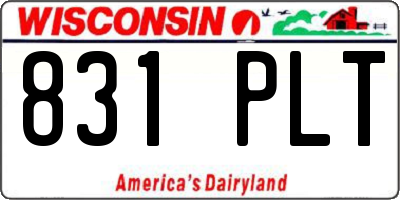 WI license plate 831PLT