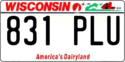 WI license plate 831PLU