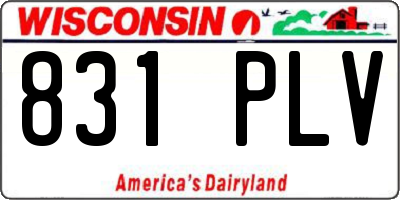 WI license plate 831PLV